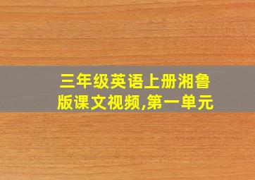 三年级英语上册湘鲁版课文视频,第一单元