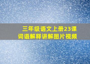 三年级语文上册23课词语解释讲解图片视频