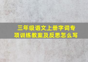 三年级语文上册字词专项训练教案及反思怎么写