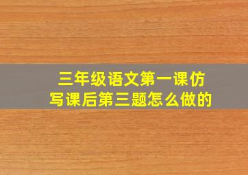 三年级语文第一课仿写课后第三题怎么做的