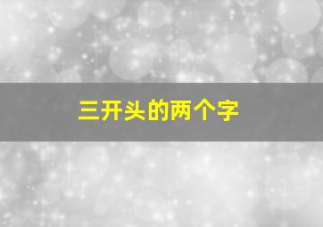 三开头的两个字