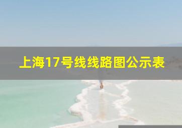 上海17号线线路图公示表