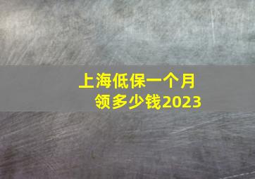 上海低保一个月领多少钱2023