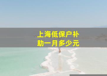 上海低保户补助一月多少元