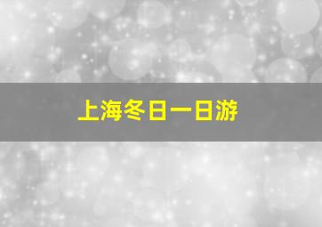 上海冬日一日游