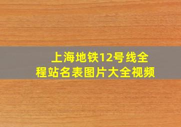 上海地铁12号线全程站名表图片大全视频