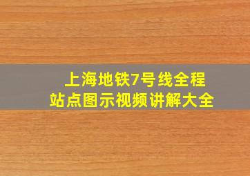 上海地铁7号线全程站点图示视频讲解大全