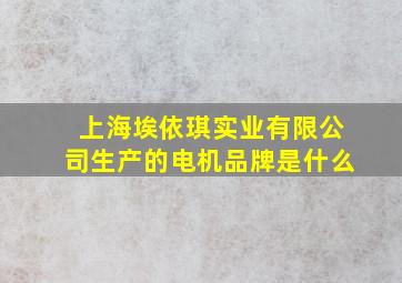 上海埃依琪实业有限公司生产的电机品牌是什么