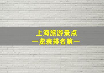 上海旅游景点一览表排名第一