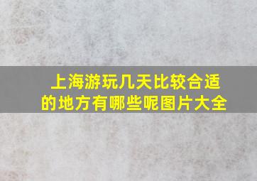 上海游玩几天比较合适的地方有哪些呢图片大全