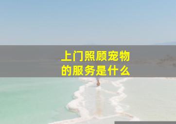 上门照顾宠物的服务是什么