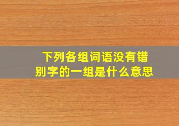 下列各组词语没有错别字的一组是什么意思