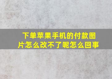 下单苹果手机的付款图片怎么改不了呢怎么回事