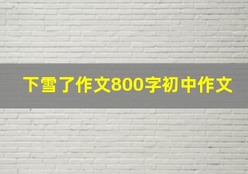 下雪了作文800字初中作文