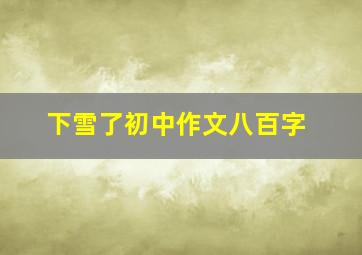 下雪了初中作文八百字