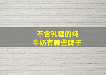 不含乳糖的纯牛奶有哪些牌子