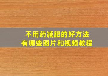 不用药减肥的好方法有哪些图片和视频教程