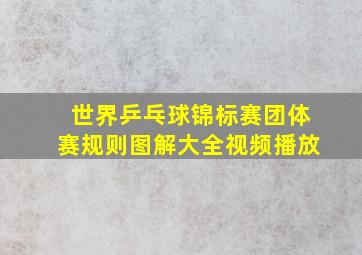 世界乒乓球锦标赛团体赛规则图解大全视频播放