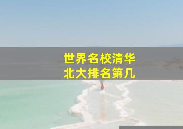 世界名校清华北大排名第几