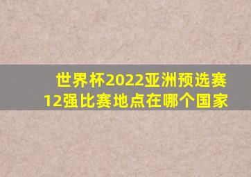 世界杯2022亚洲预选赛12强比赛地点在哪个国家