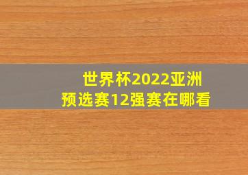 世界杯2022亚洲预选赛12强赛在哪看