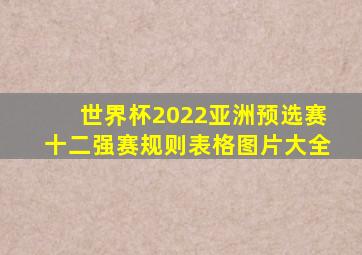 世界杯2022亚洲预选赛十二强赛规则表格图片大全