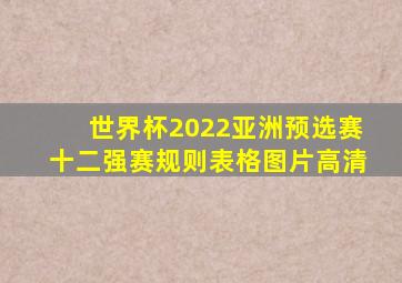 世界杯2022亚洲预选赛十二强赛规则表格图片高清