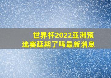 世界杯2022亚洲预选赛延期了吗最新消息