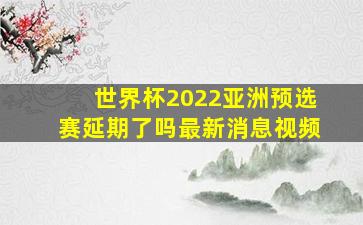 世界杯2022亚洲预选赛延期了吗最新消息视频