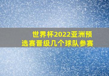 世界杯2022亚洲预选赛晋级几个球队参赛