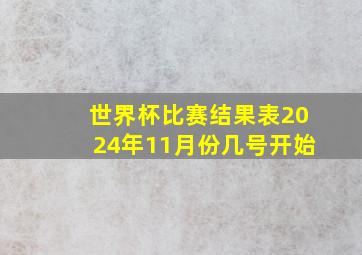 世界杯比赛结果表2024年11月份几号开始