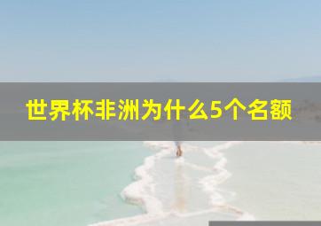 世界杯非洲为什么5个名额