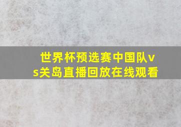 世界杯预选赛中国队vs关岛直播回放在线观看