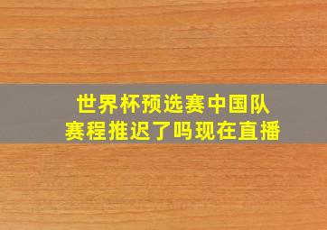 世界杯预选赛中国队赛程推迟了吗现在直播