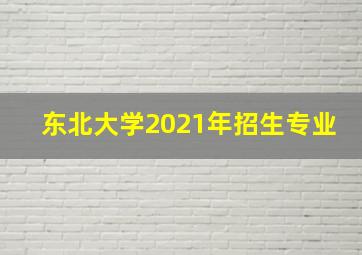 东北大学2021年招生专业