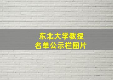 东北大学教授名单公示栏图片