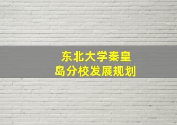 东北大学秦皇岛分校发展规划