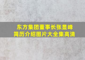 东方集团董事长张显峰简历介绍图片大全集高清