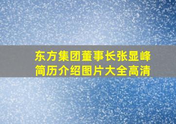 东方集团董事长张显峰简历介绍图片大全高清