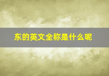 东的英文全称是什么呢