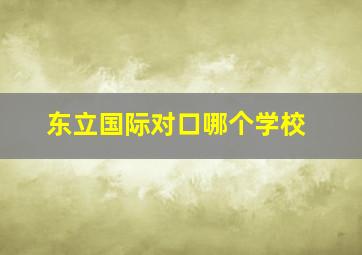 东立国际对口哪个学校