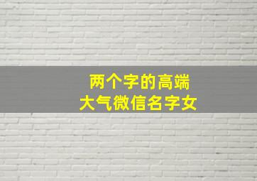 两个字的高端大气微信名字女