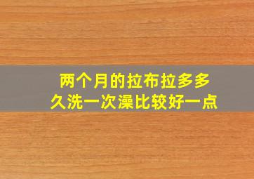 两个月的拉布拉多多久洗一次澡比较好一点