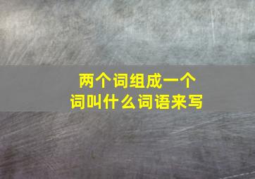 两个词组成一个词叫什么词语来写