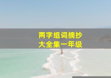 两字组词摘抄大全集一年级