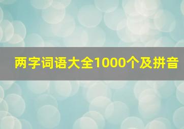 两字词语大全1000个及拼音