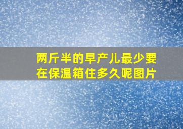 两斤半的早产儿最少要在保温箱住多久呢图片