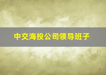 中交海投公司领导班子