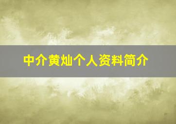 中介黄灿个人资料简介