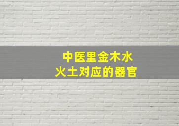 中医里金木水火土对应的器官